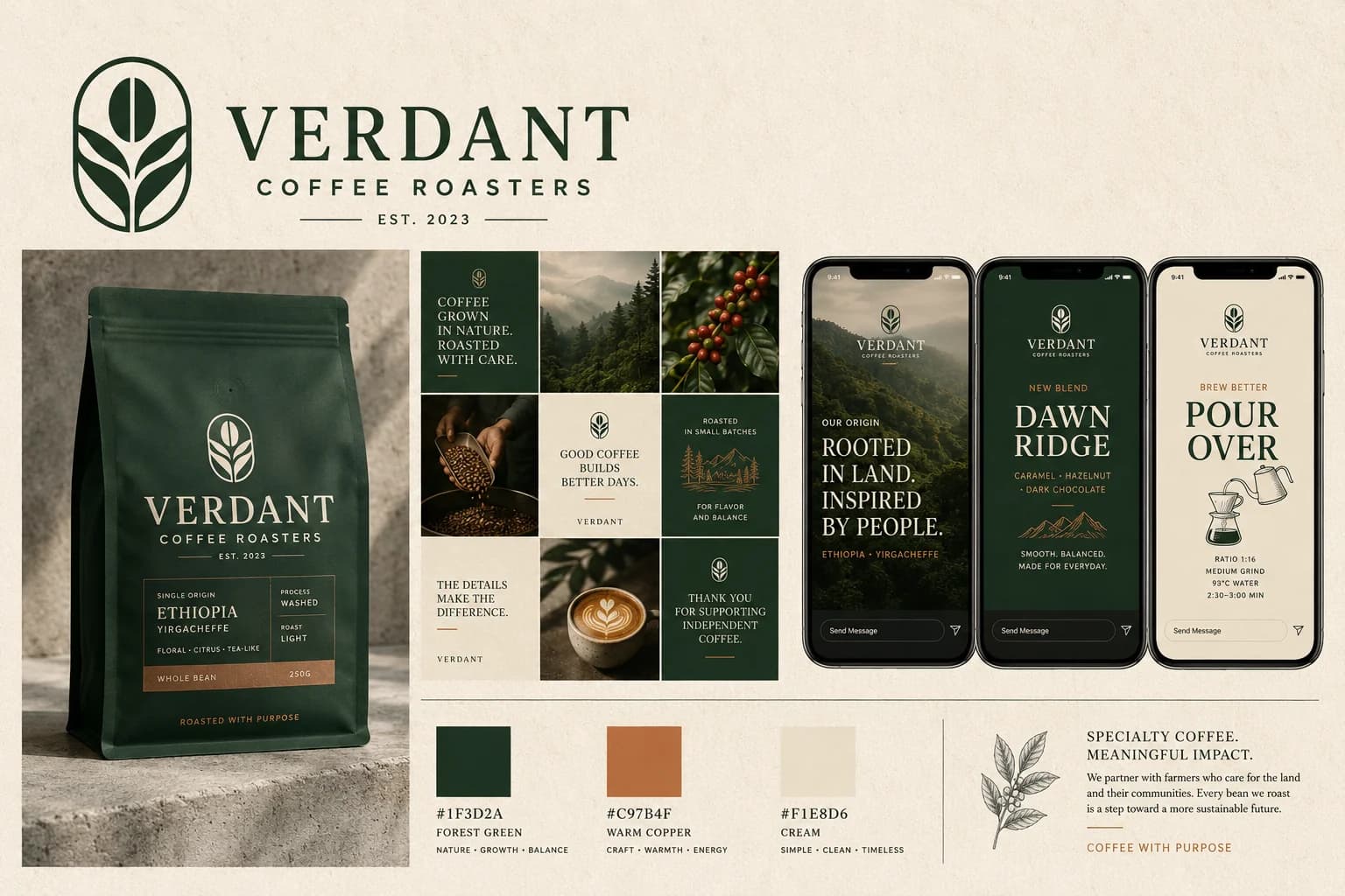 Verdant Coffee Roasters brand system